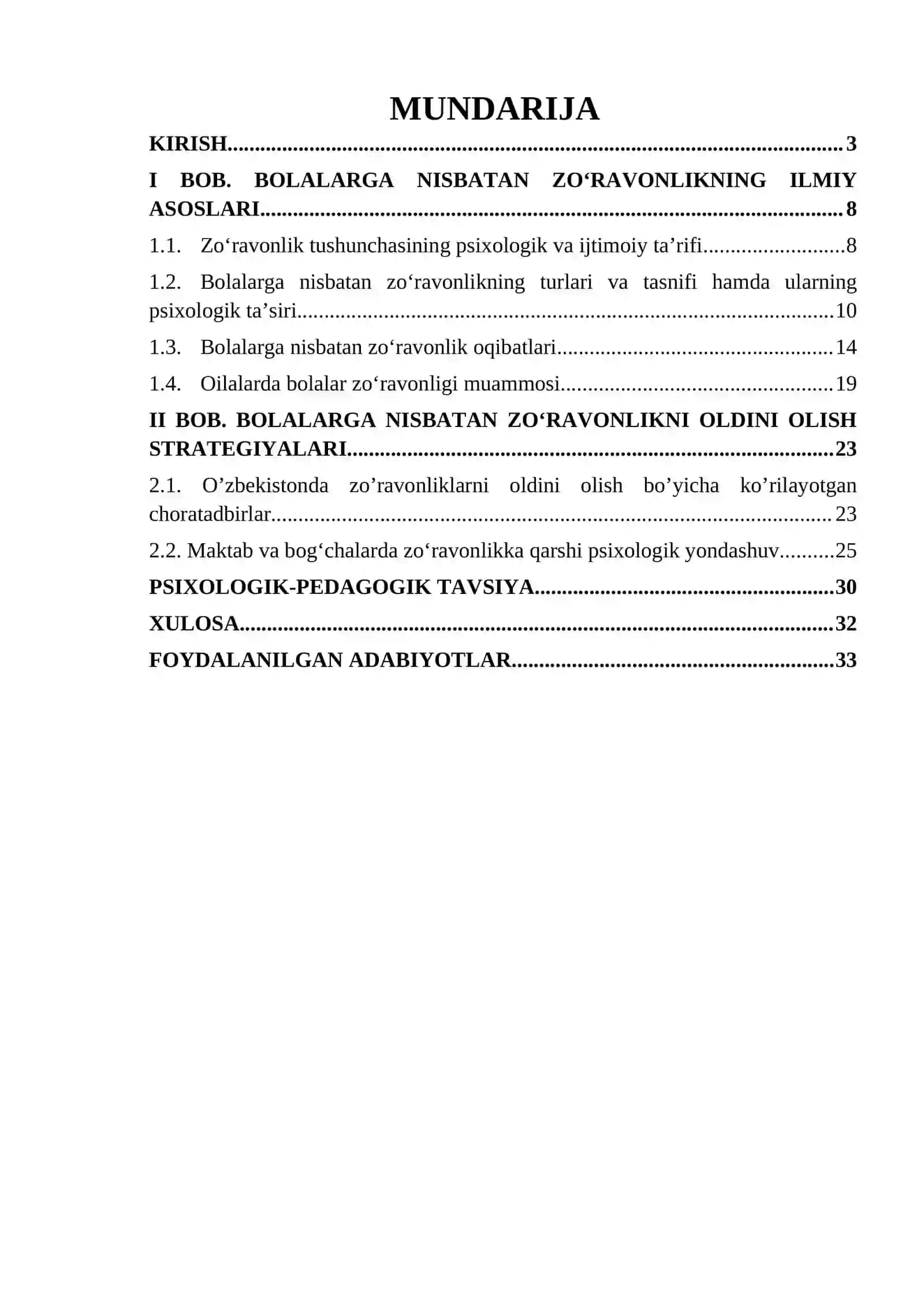 Bolalarga nisbatan zo‘ravonlikni oldini olish chora tadbirlari 2