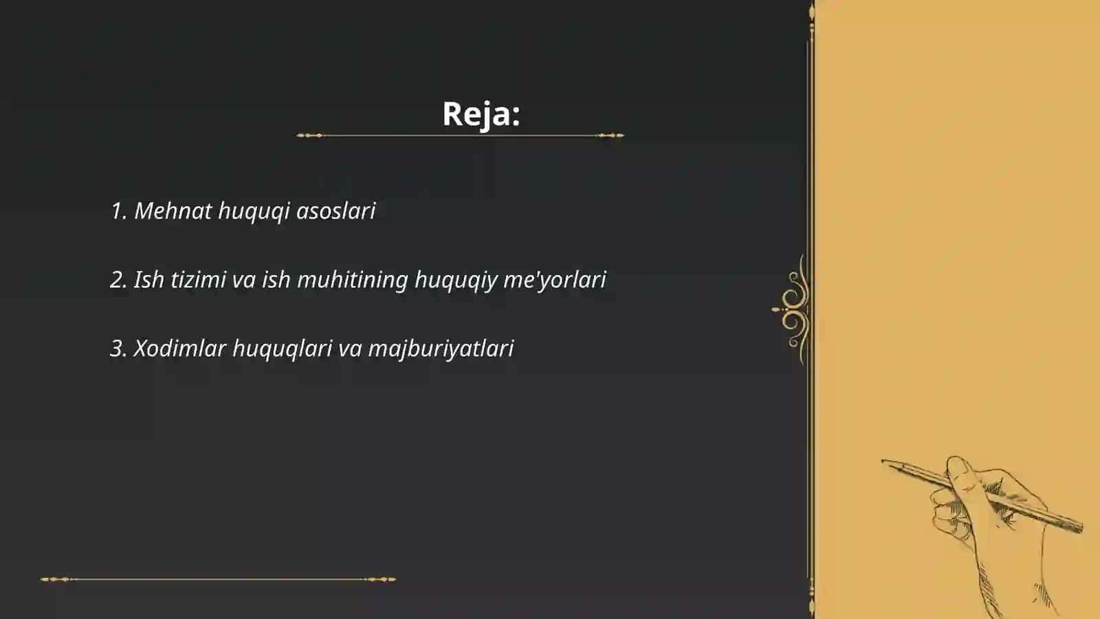 Mehnatga oid huquqiy munosabatlar va bioetika ta'limoti 2