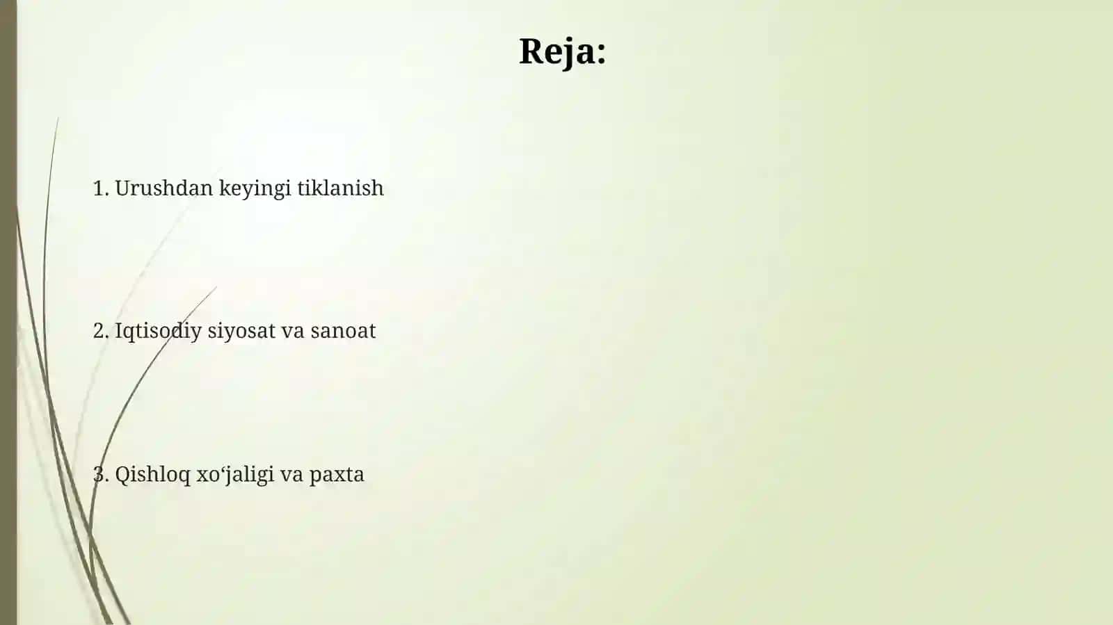 Urushdan keyingi tiklanish 2