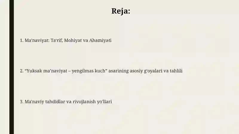 "yuksak ma'naviyat -yengilmas kuch " asarida ma'naviyat 2