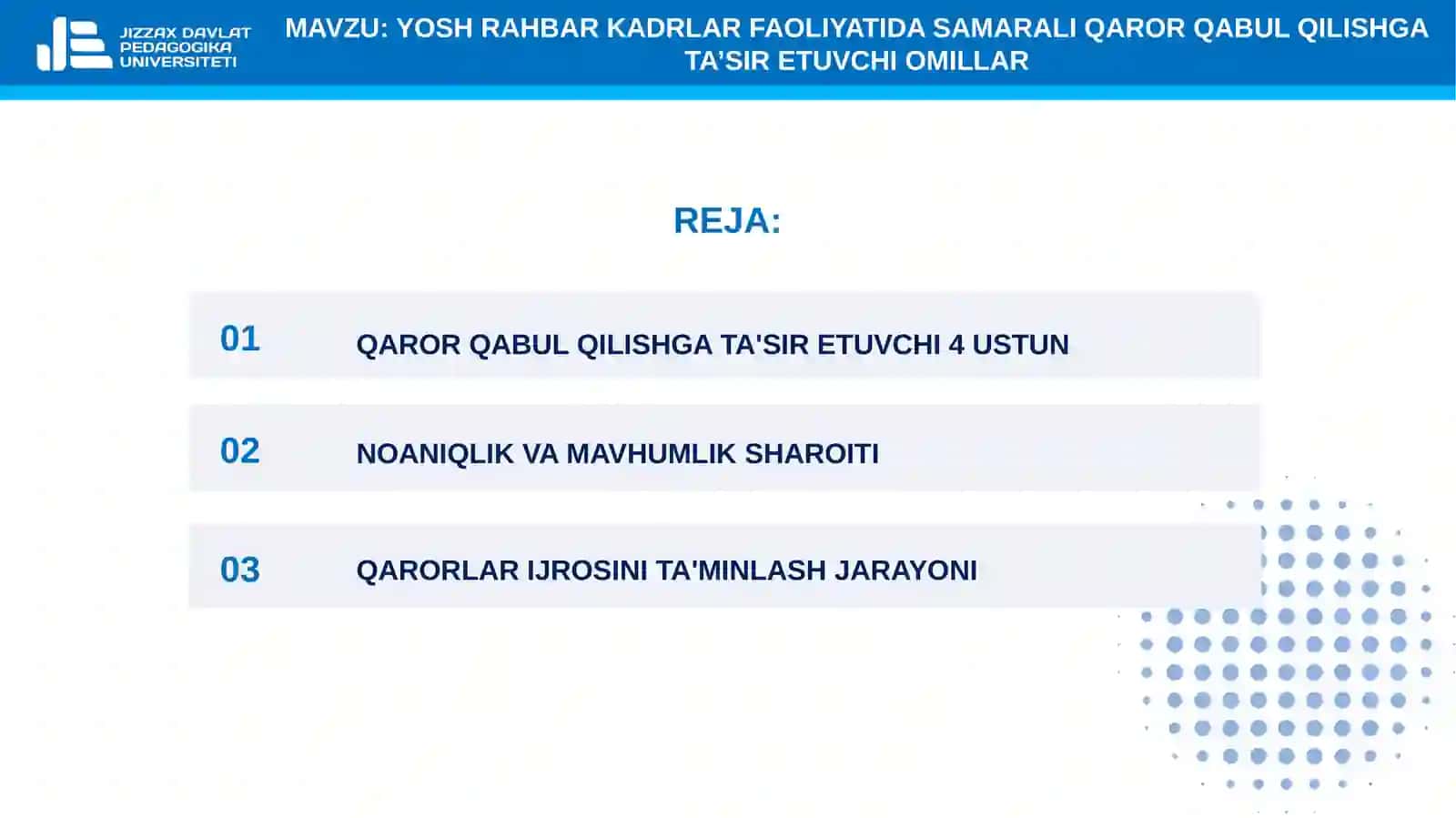 19-mavzu. Yosh rahbar kadrlar faoliyatida samarali qaror qabul qilishga ta’sir etuvchi omillar 2