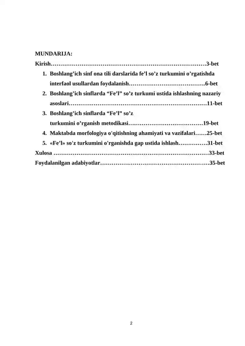 Boshlang’ich sinflarda ona tili va o’qish savodxonligi darslarida harakatni bildiruvchi so’zlarga oid bilimlarni o’rgatish metodikasi 2