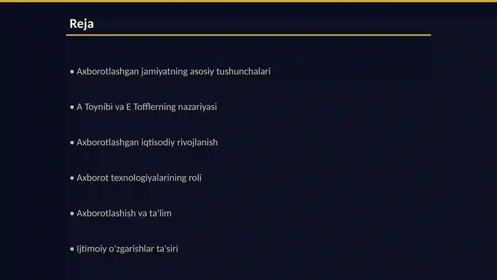 Axborotlashgan jamiyat va uning istiqbollari mavzusida esse tayyorlash A Toynibi,E Toffler asarlarini tahlili asosida 2