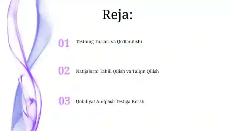 Qobiliyatni aniqlash testi 2