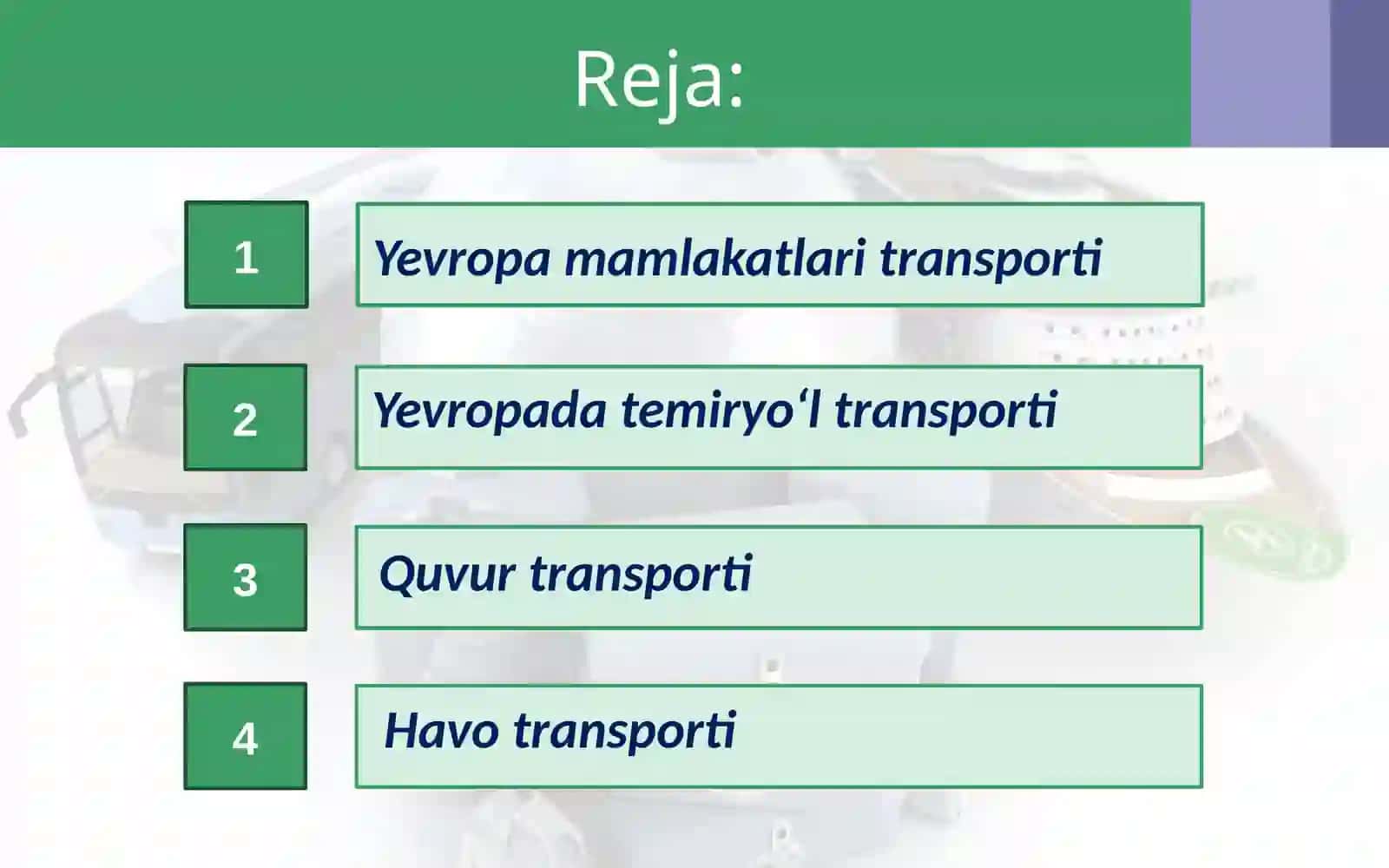 Yevropa mamlakatlari transporti 2