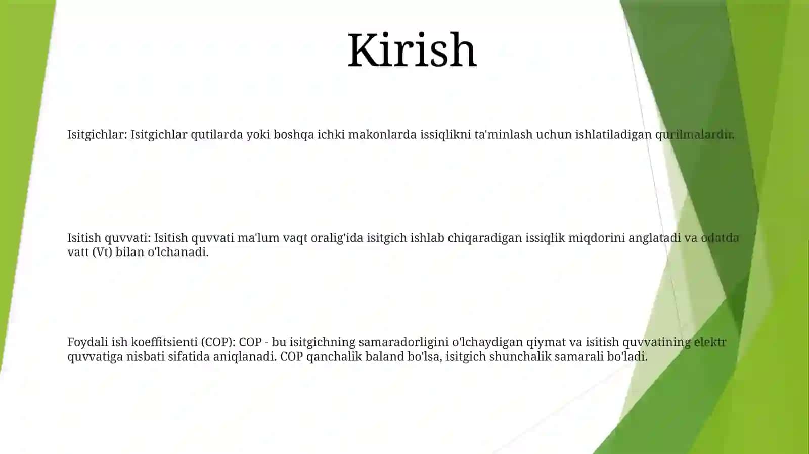 Isitgichning Foydali Ish Koyeffitsiеntini Aniqlash 2