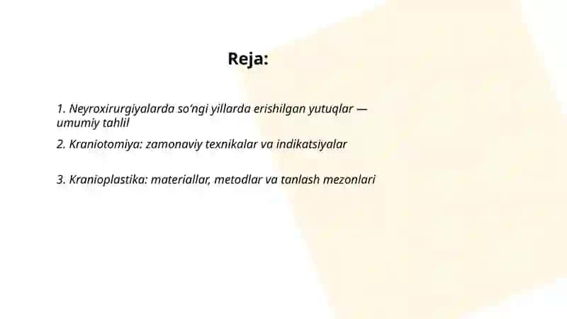 Neyroxururgiyalarda qoʻlga kiritilgan yutuqlar 2
