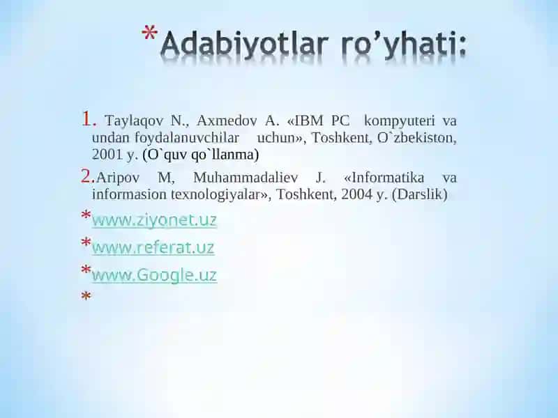 MS Access dasturida ishlash. Ma’lumotlar bazasini yaratish usullari 2