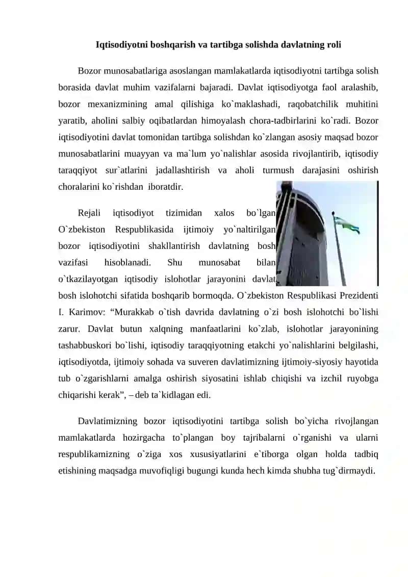 Iqtisodiyotni tartibga solishda davlatning roli 2
