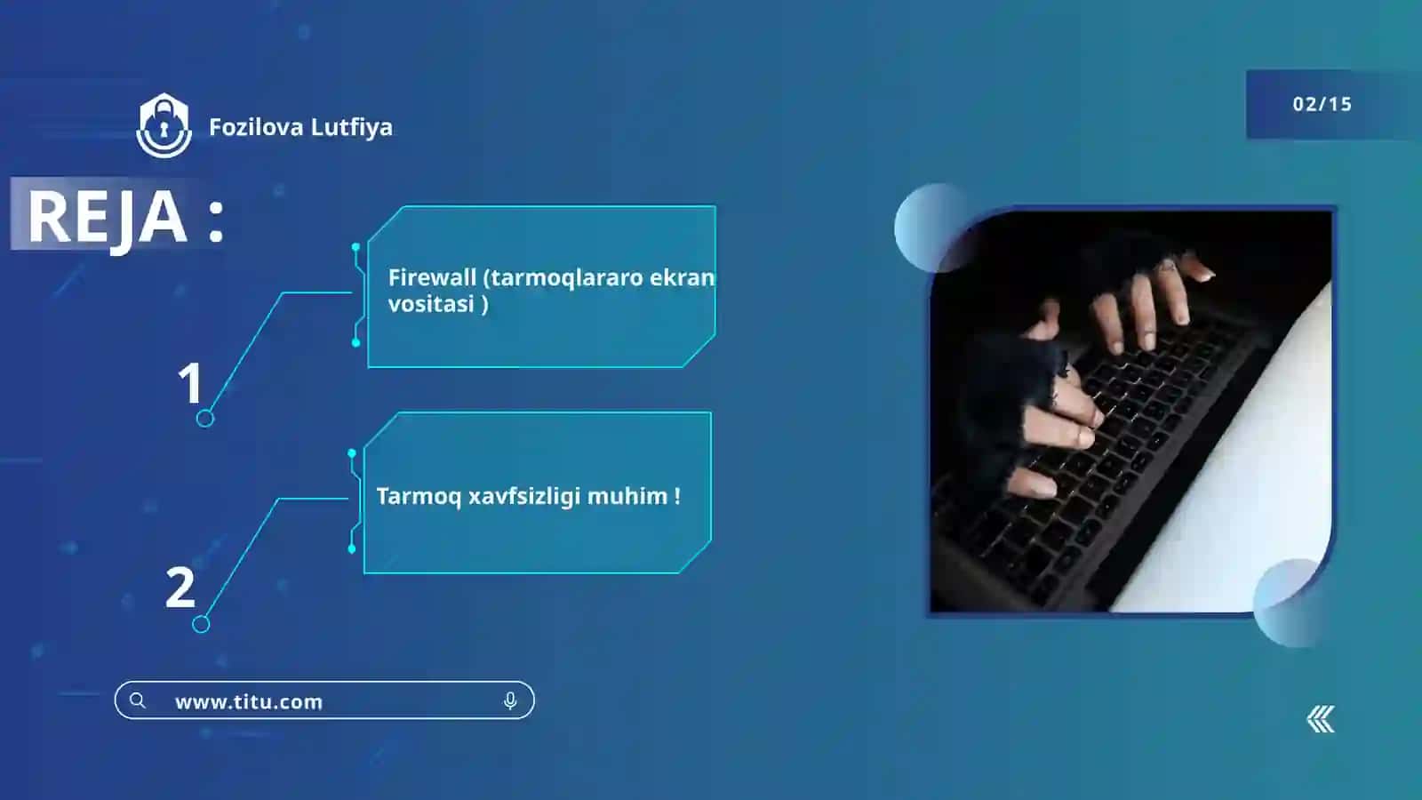 TARMOQLARARO,EKRAN VOSITASI YORDAMIDA TARMOQ XAVFSIZLIGINI TA’MINLASH 2