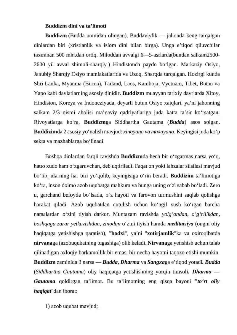 Buddizm dini va ta’limoti 2