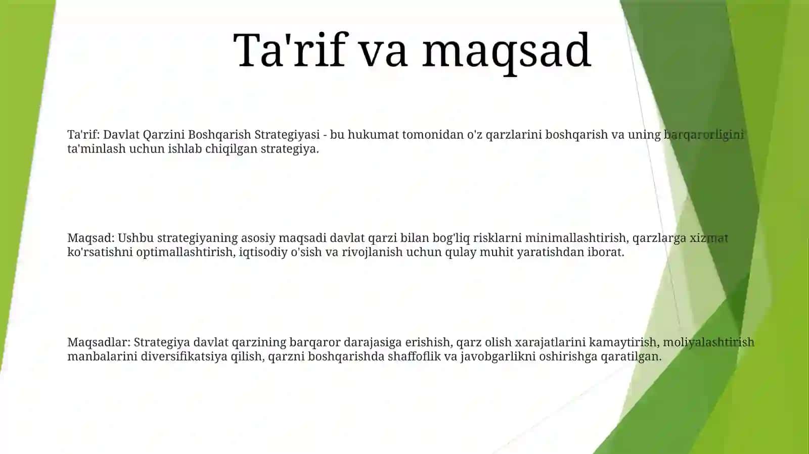 Davlat Qarzini Boshqarish Strategiyasi 2