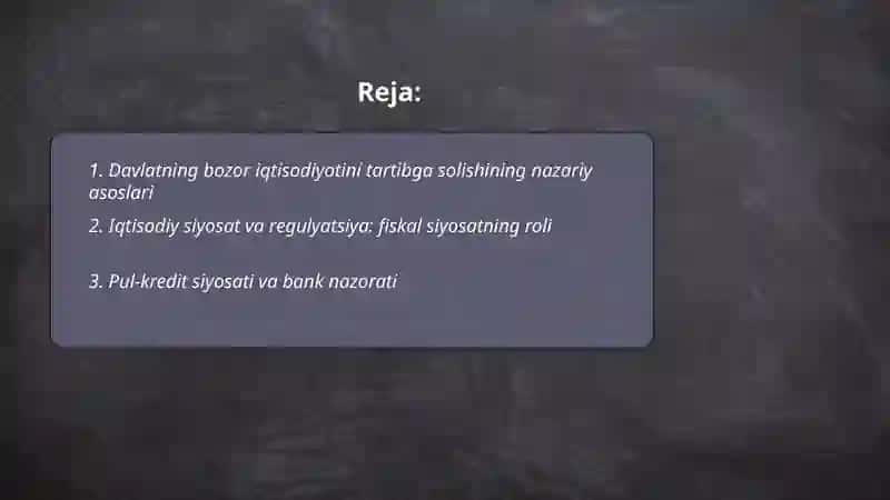 Davlatning bozor iqtisodiyotini tartibga solishda roli 2