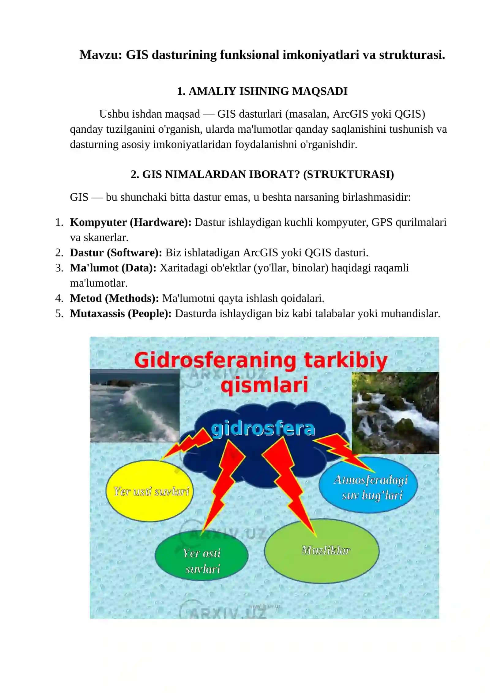 GIS dasturining funksional imkoniyatlari va strukturasi 2