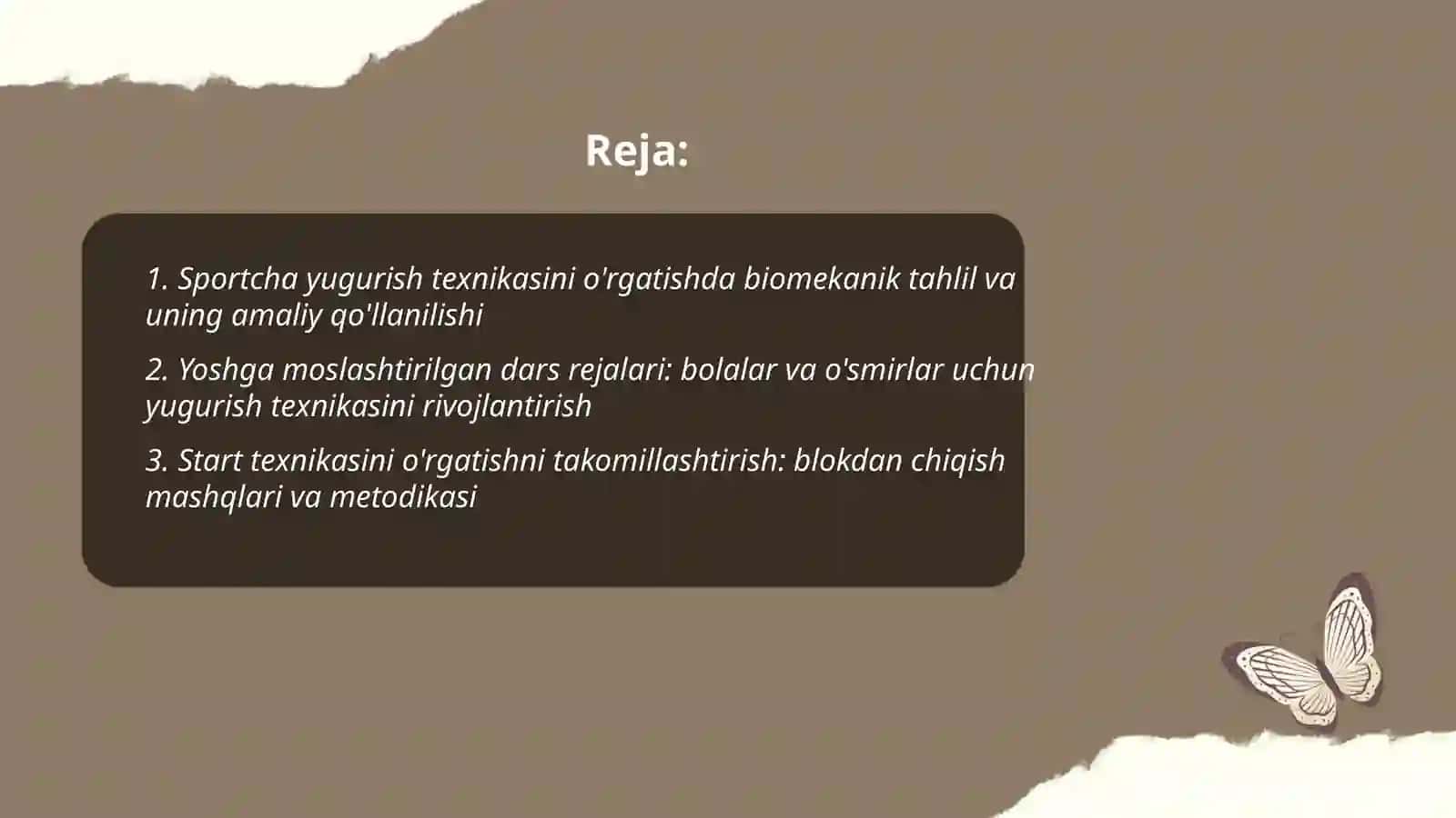 Sportcha yugurish texnikasini o'rgatishni takomillashtirish 2