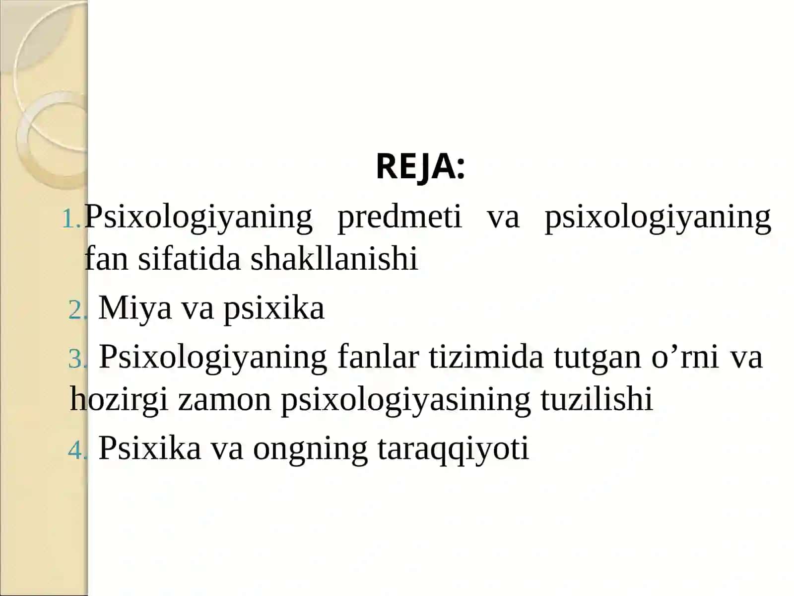 Umumiy Psixologiyaga Fanining Predmeti 2