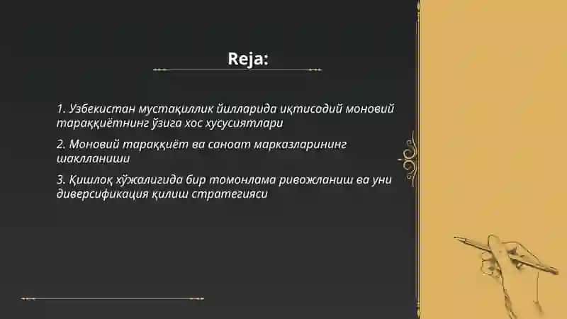 Узбекистан мустакиллик иларда Узбекистан моновий таракият 2