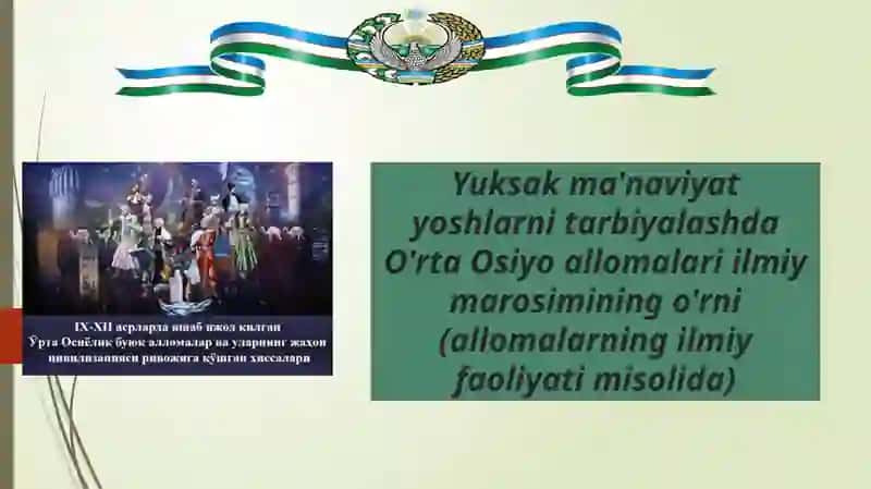 O’ZBEKISTONNING ENG YANGI TARIXI FANIDAN 2