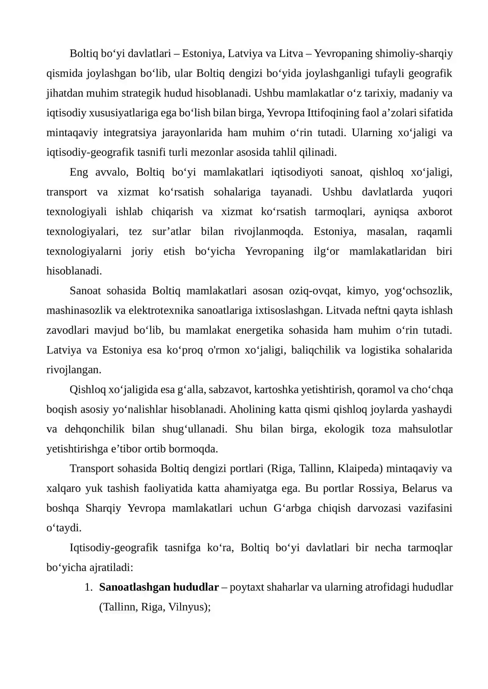 Boltiq boʻyi davlatlari iqtisodiyoti 2