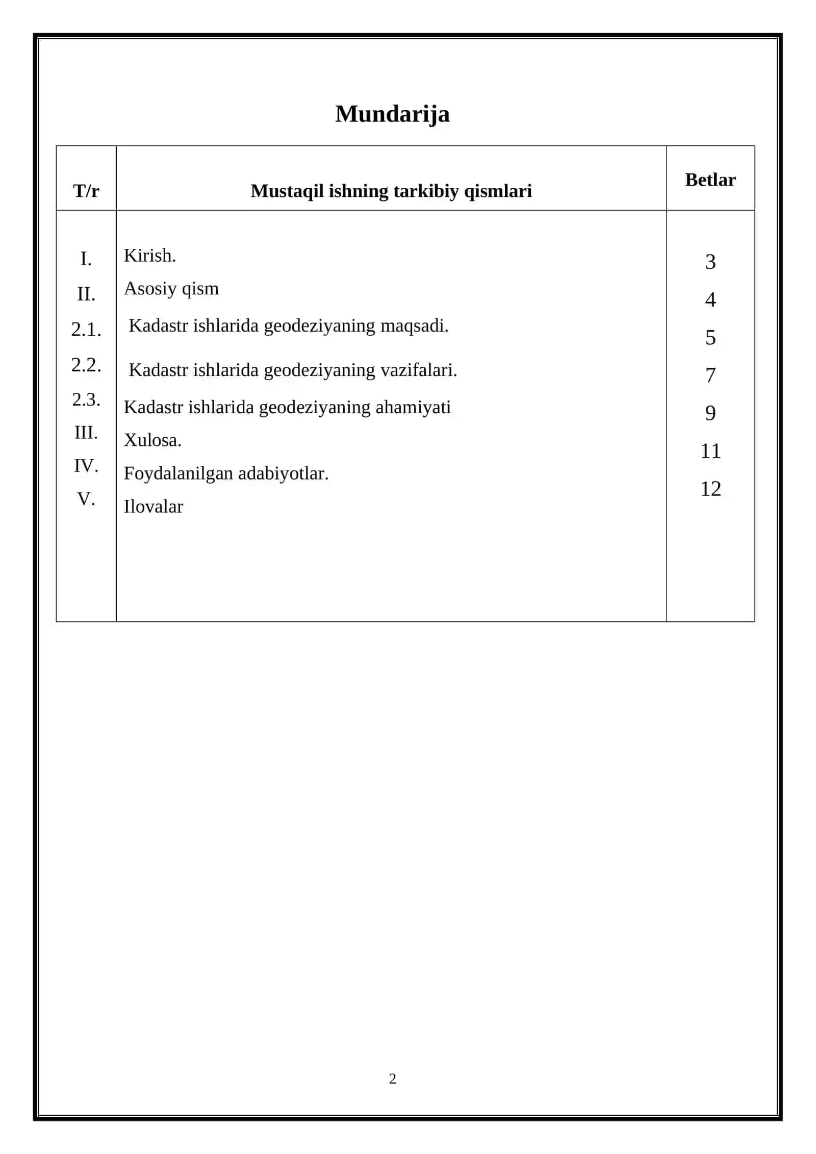 Kadastr ishlarida geodeziyaning ahamiyati 2