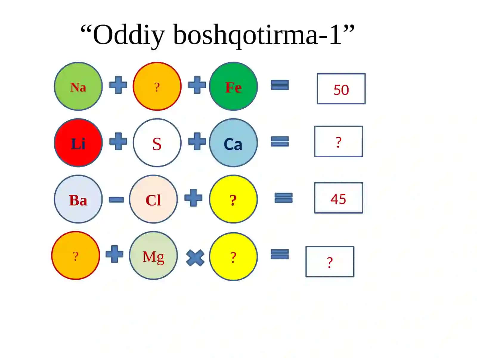 Mantiqiy mashq  "Oddiy bosh qotirma" 2
