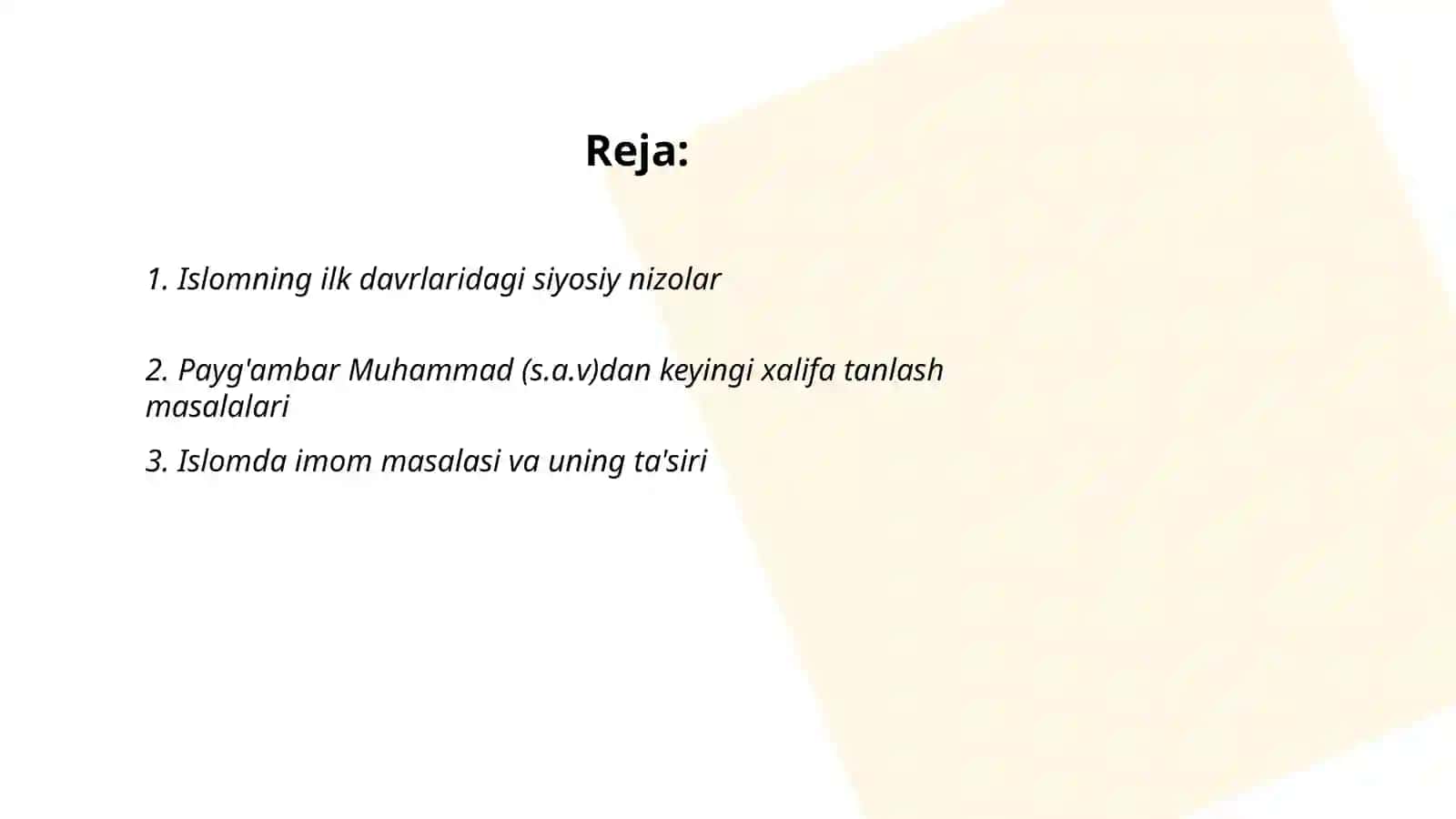 Islom oqimlari va yoʻnalishlarining paydo boʻlish sabablari ishonchdagi boʻlinishlar va ularning sabablari 2