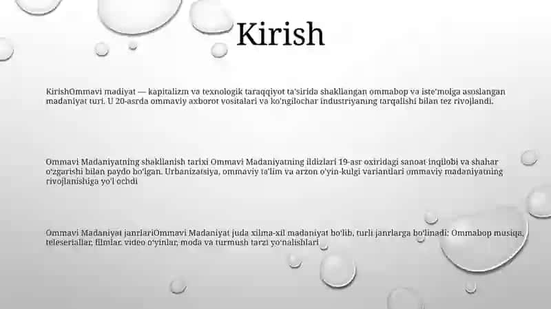 Ommaviy Madaniyatning Shakillanishi Tarixi Va Uning Turlari 2