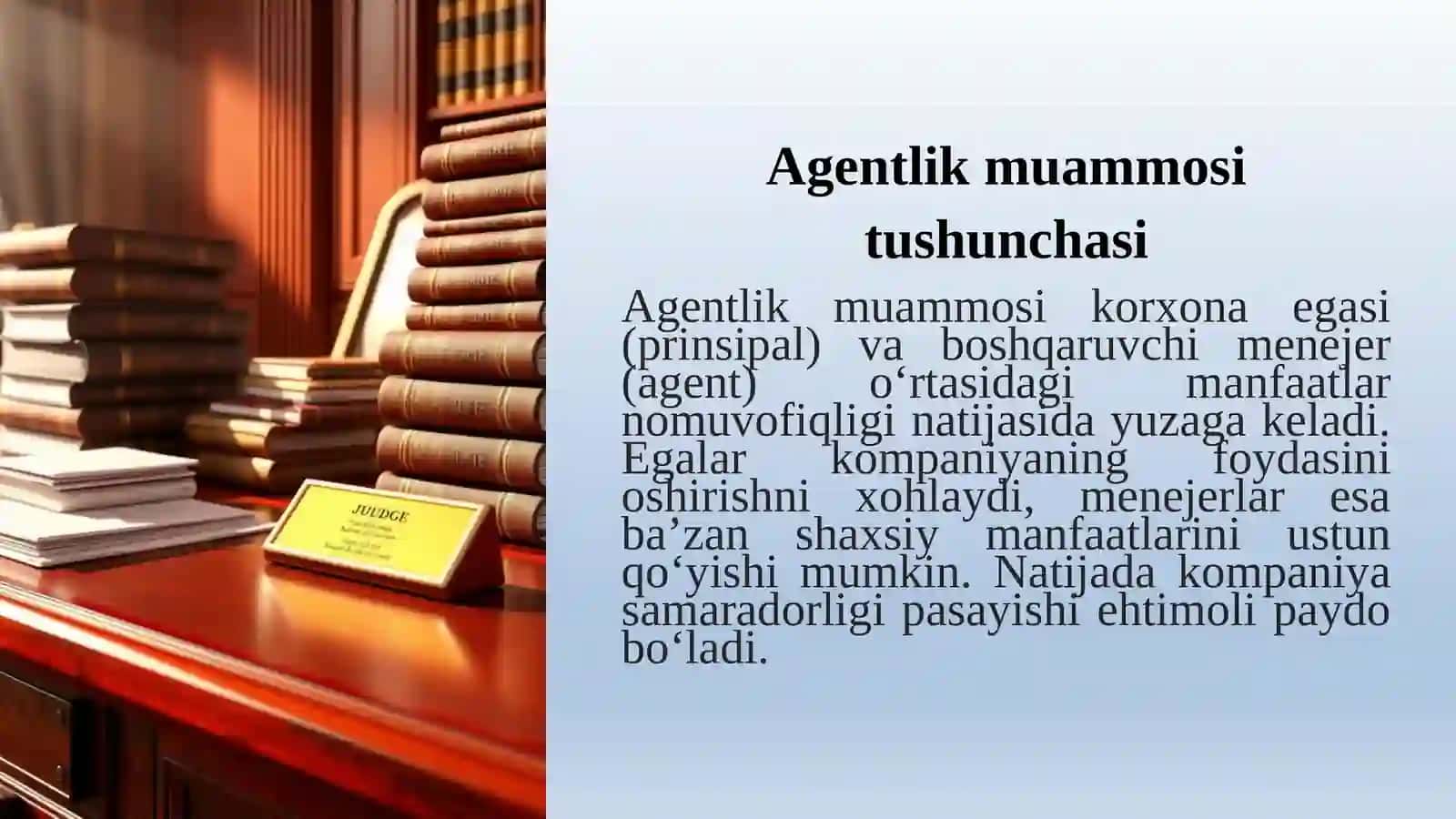 Agentlik muammolari 2