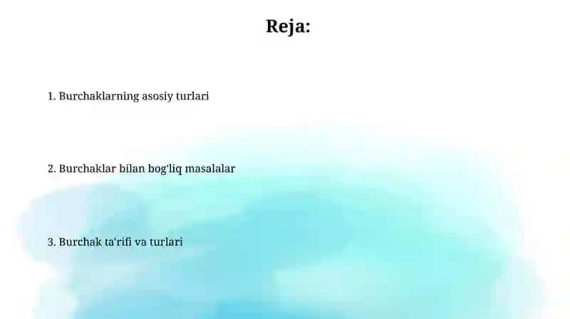 Burchak va uning turlari 2