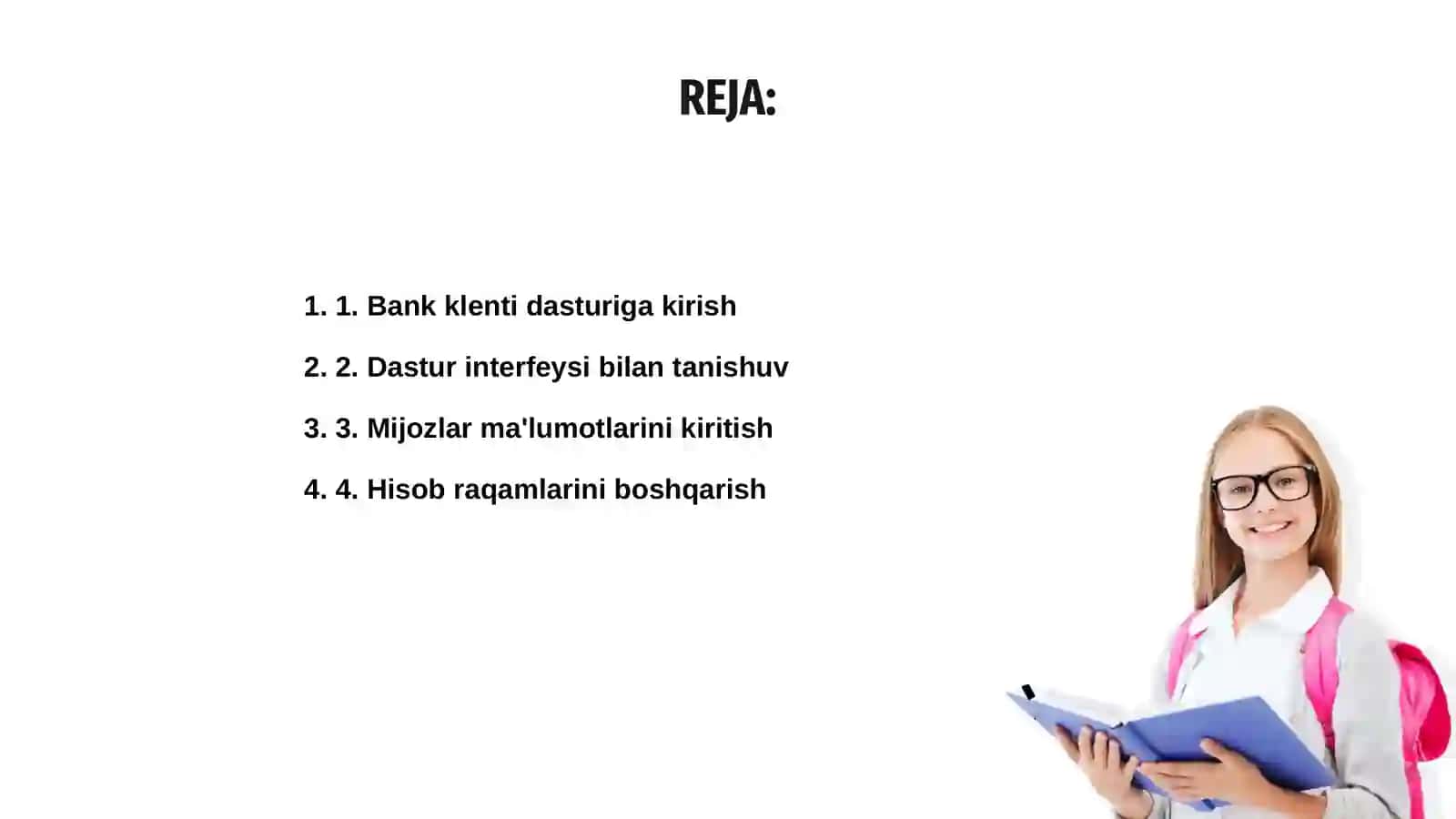 Bank klenti dasturida ishlash 2