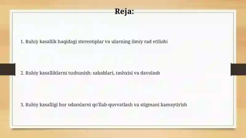 Ruhiy kasalliklarga doir stereoitiplar va ularning ilmiy rad etilishi 2
