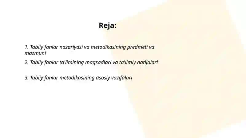 Tabiiy fanlar nazariyasi va metodikasi 2