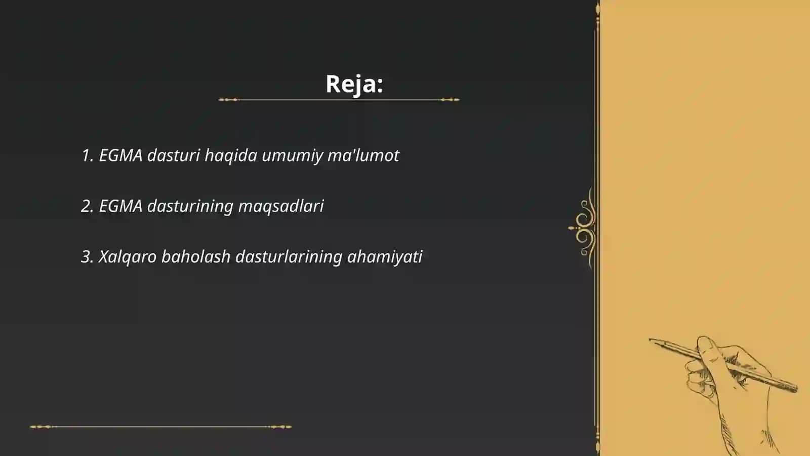 EGMA xalqaro baholash dasturi 2