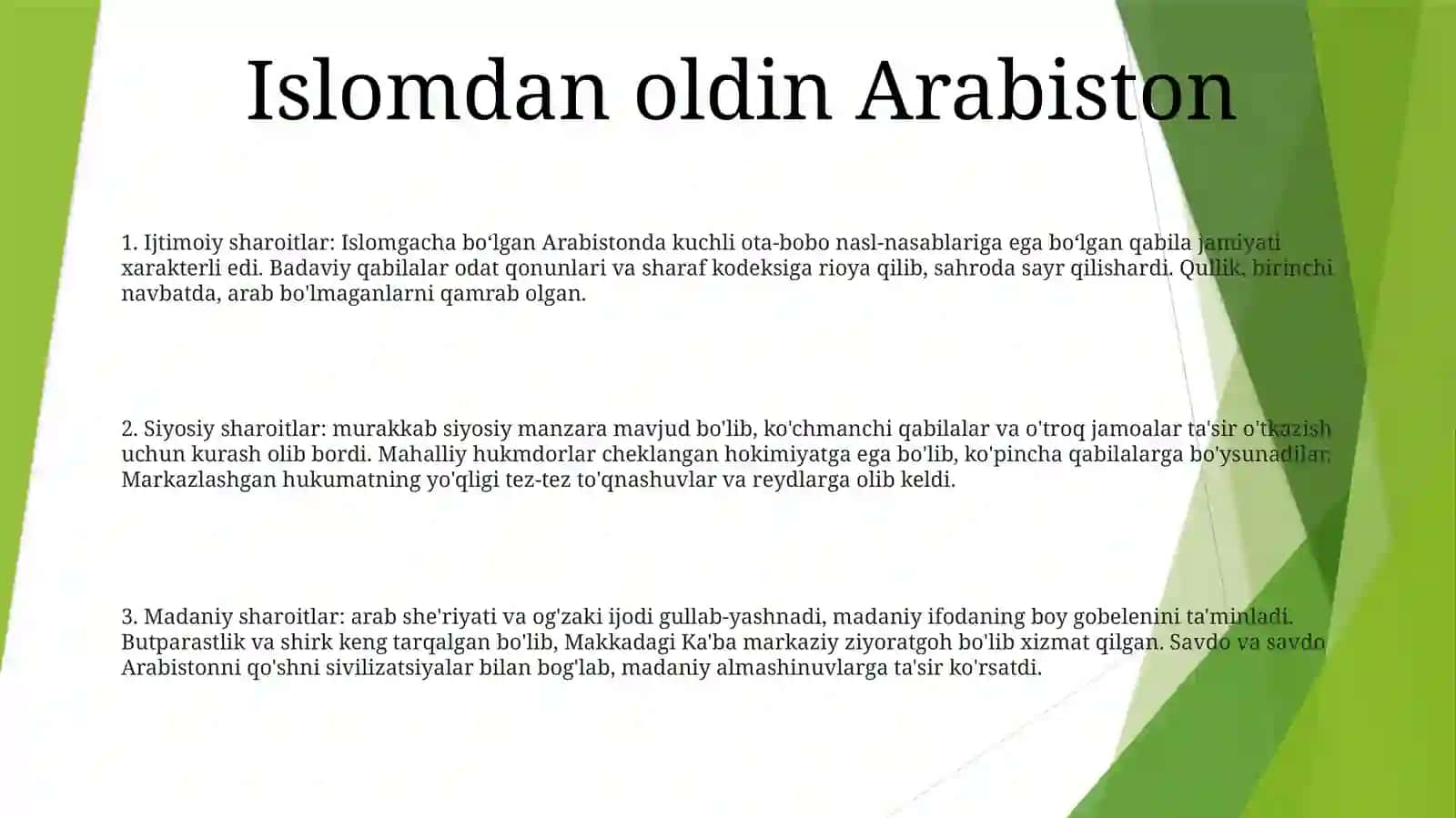 Islom Dinining Paydo Bo'Lishida Ijtimoiy Siyosiy Va Madaniy Sharoit 2