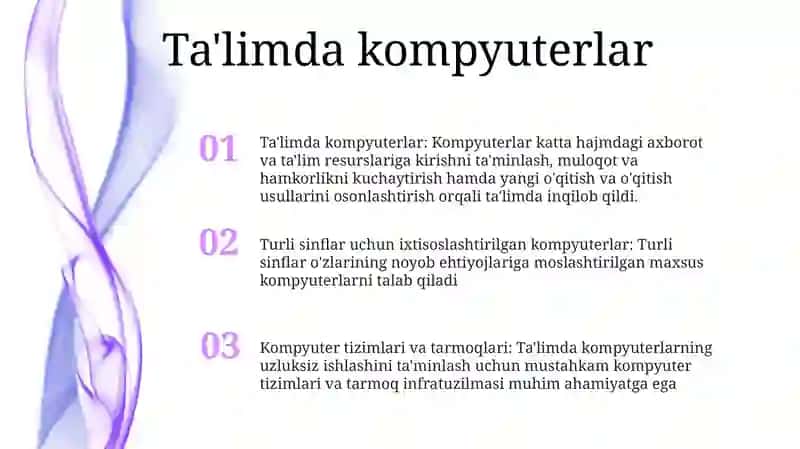 Turli Xil Soxalar Uchun Mo`Ljallangan Kompyuterlar Va Kompyuter Tizimlari 2