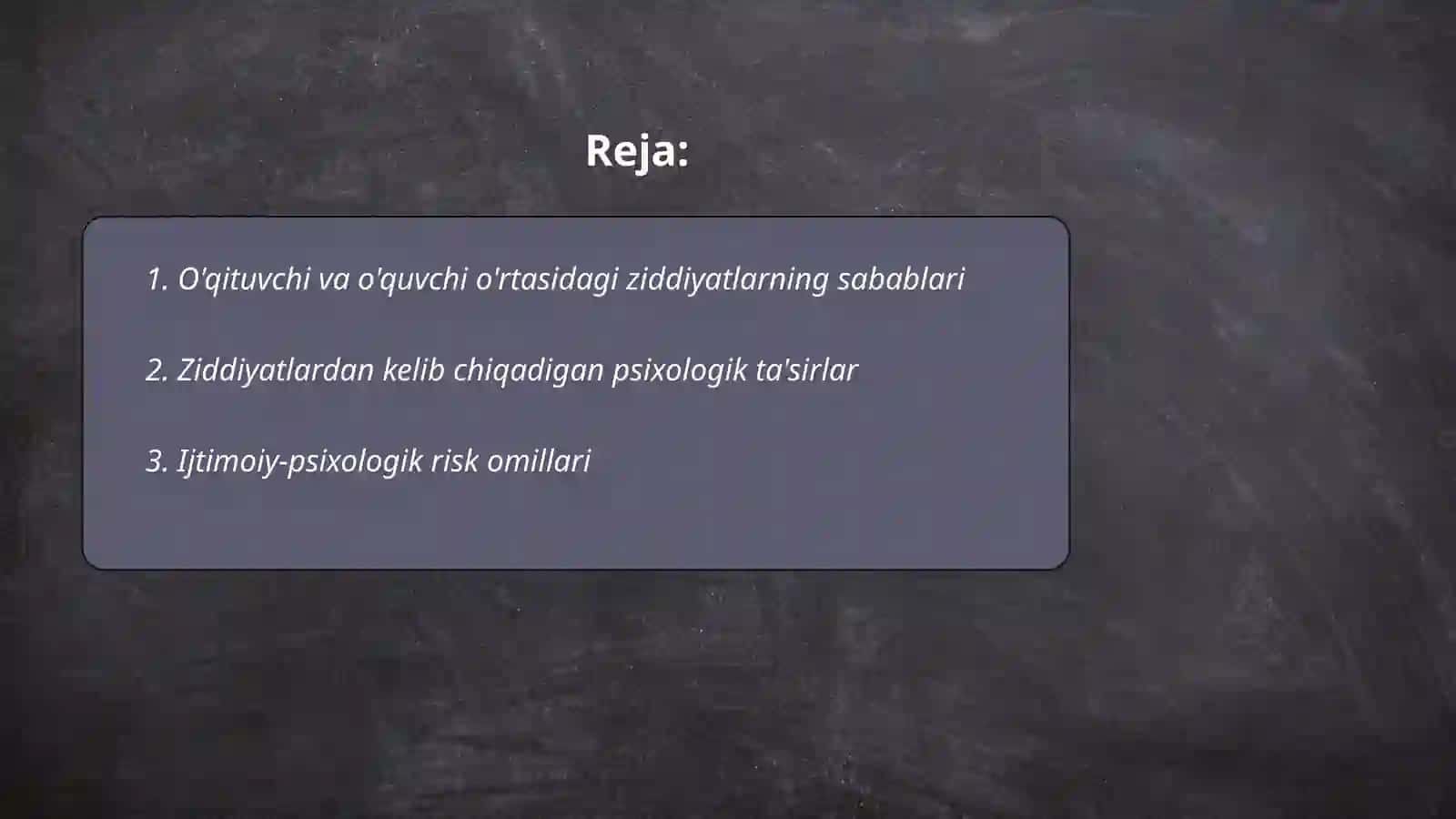 O'qituvchi va o'quvchi o'rtasidagi ziddiyatlarning riskologik tavsifi 2