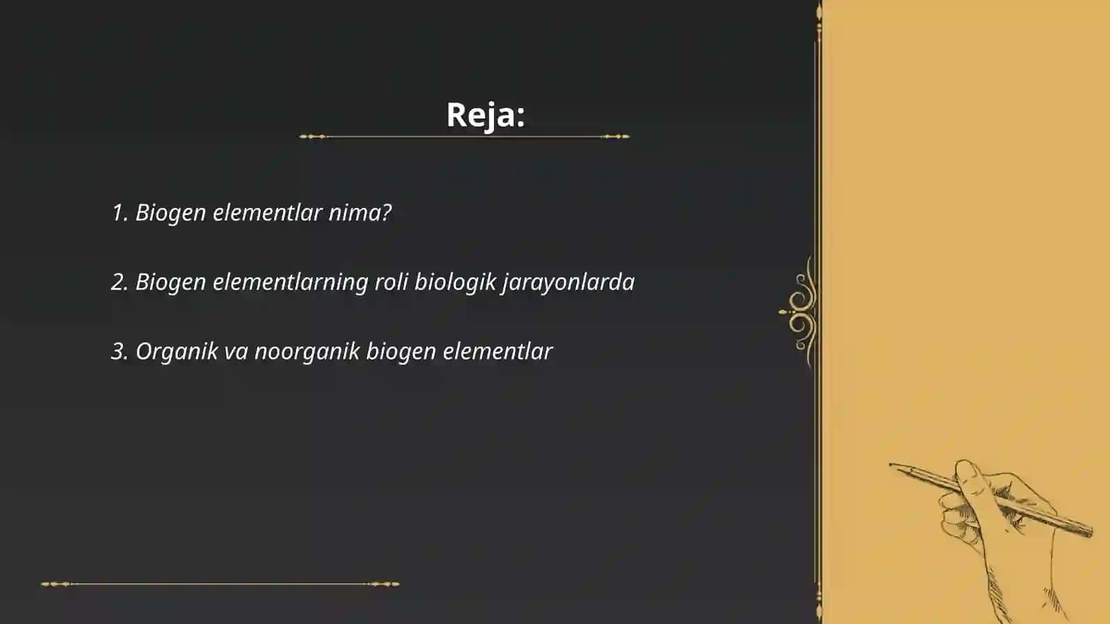 Biogen elementlar haqida 2