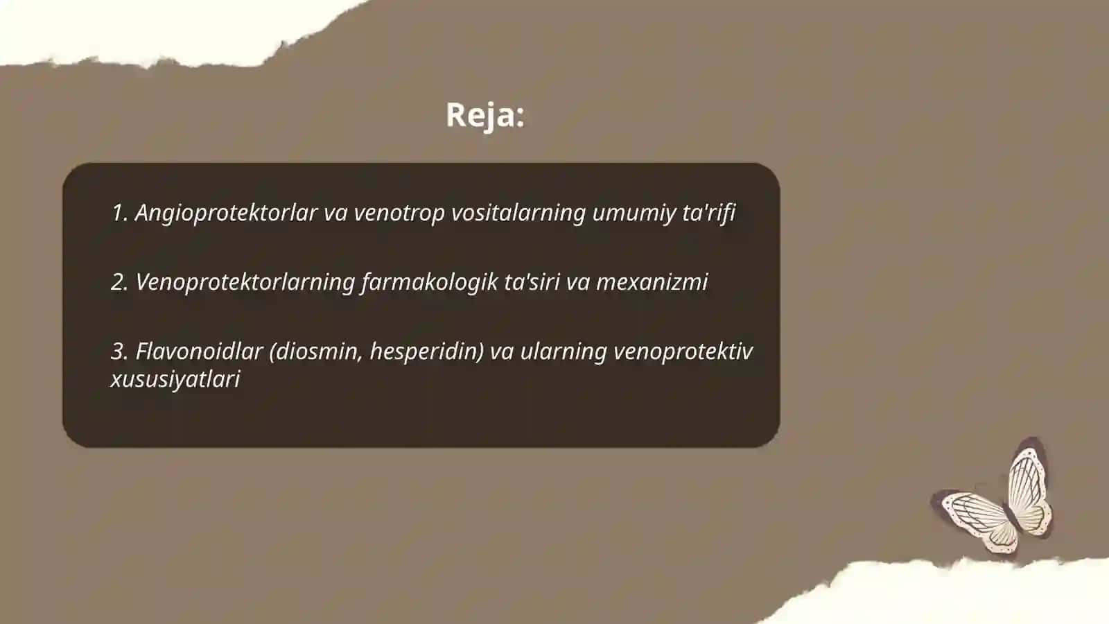 Angioprotektorlar. Venotrop vositalar 2