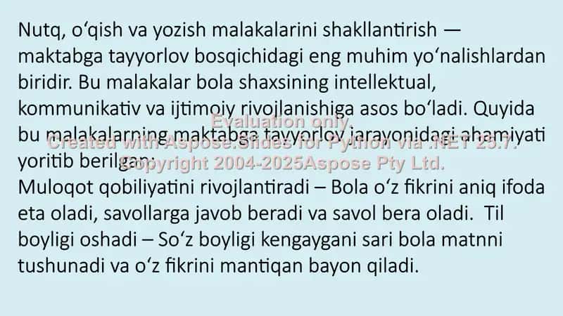 Nutq o‘stirish mashg’ulotlari maktabgacha ta'limda 2