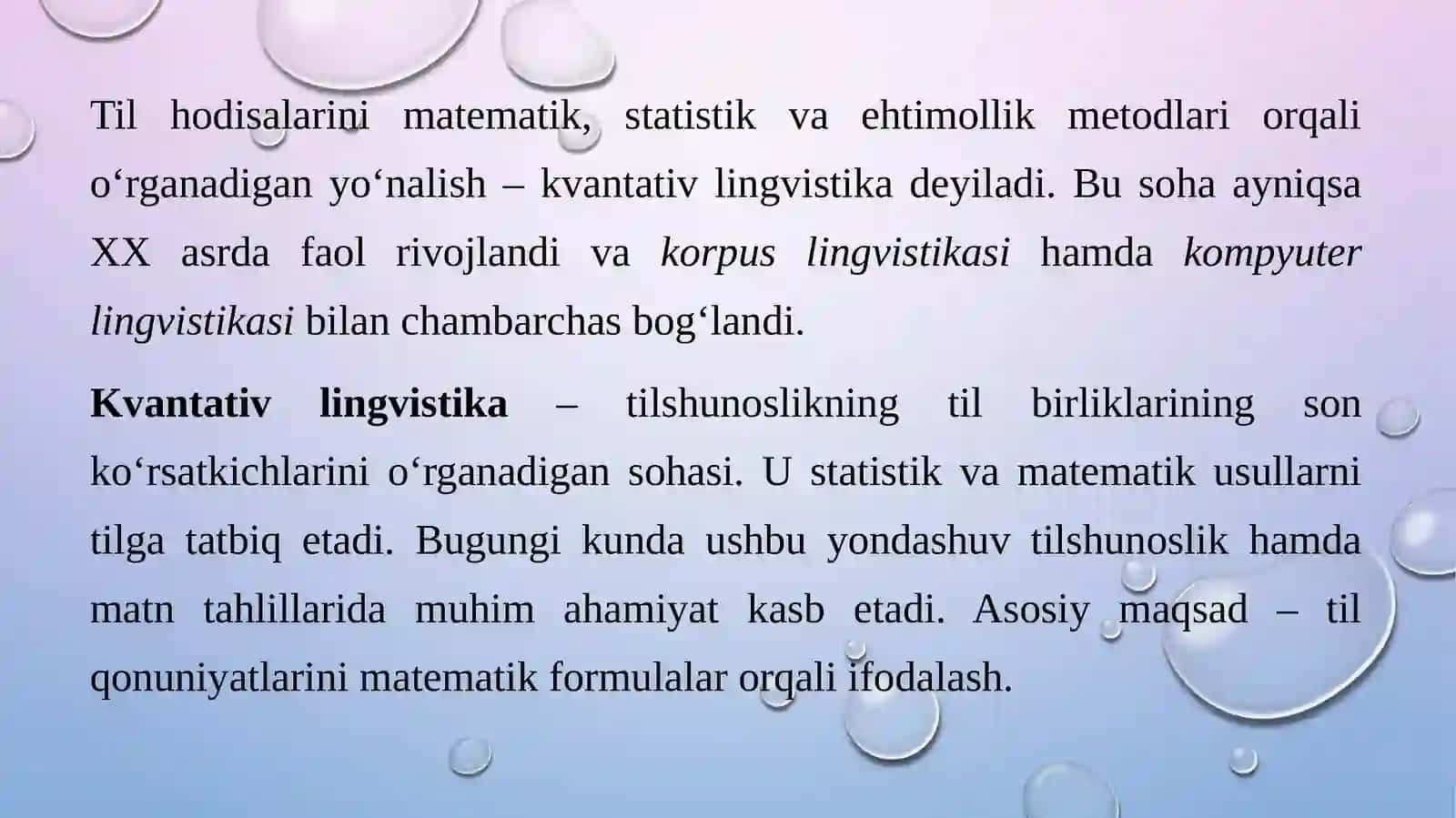 KVANTATIV LINGVISTIKANING AMALIY ASPEKTLARI 2