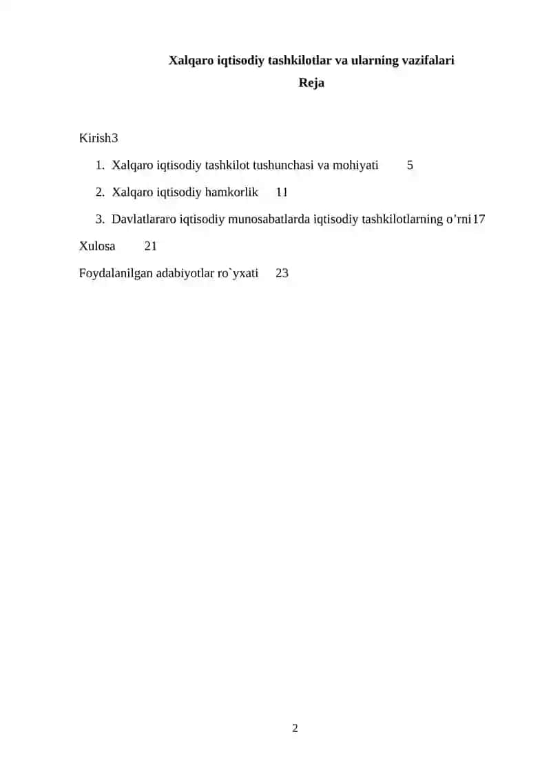 Xalqaro iqtisodiy tashkiyotlar va ularning vazifalari 2