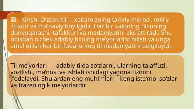 Oʻzbek tilining keng iste'mol soʻzlari me'yoriy Frazeologik me'yor 2
