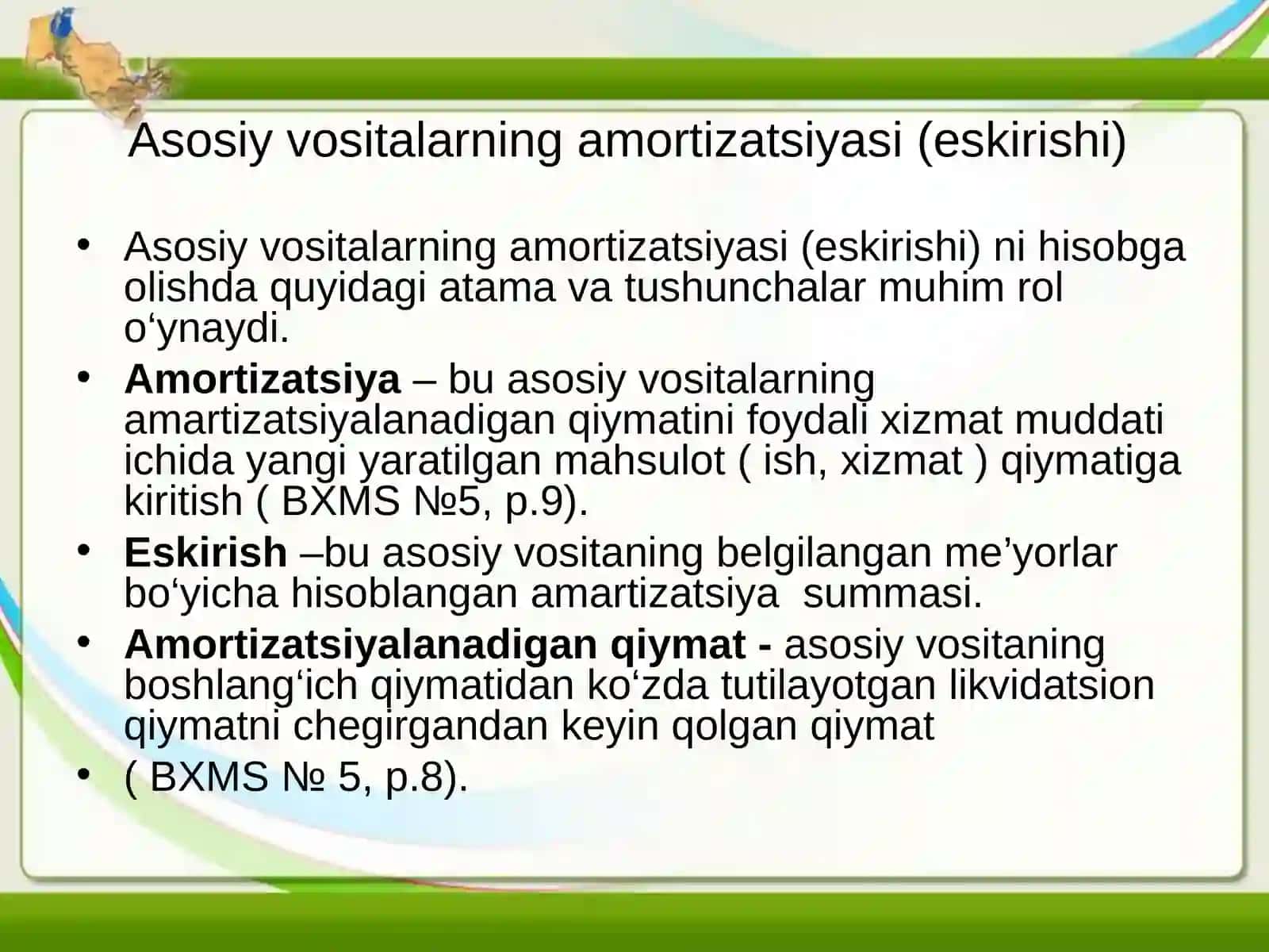 Amortizatsiya - asosiy vositalarning eskirishi 2