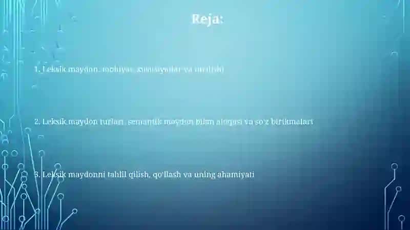 Leksik maydon tushunchasi 2