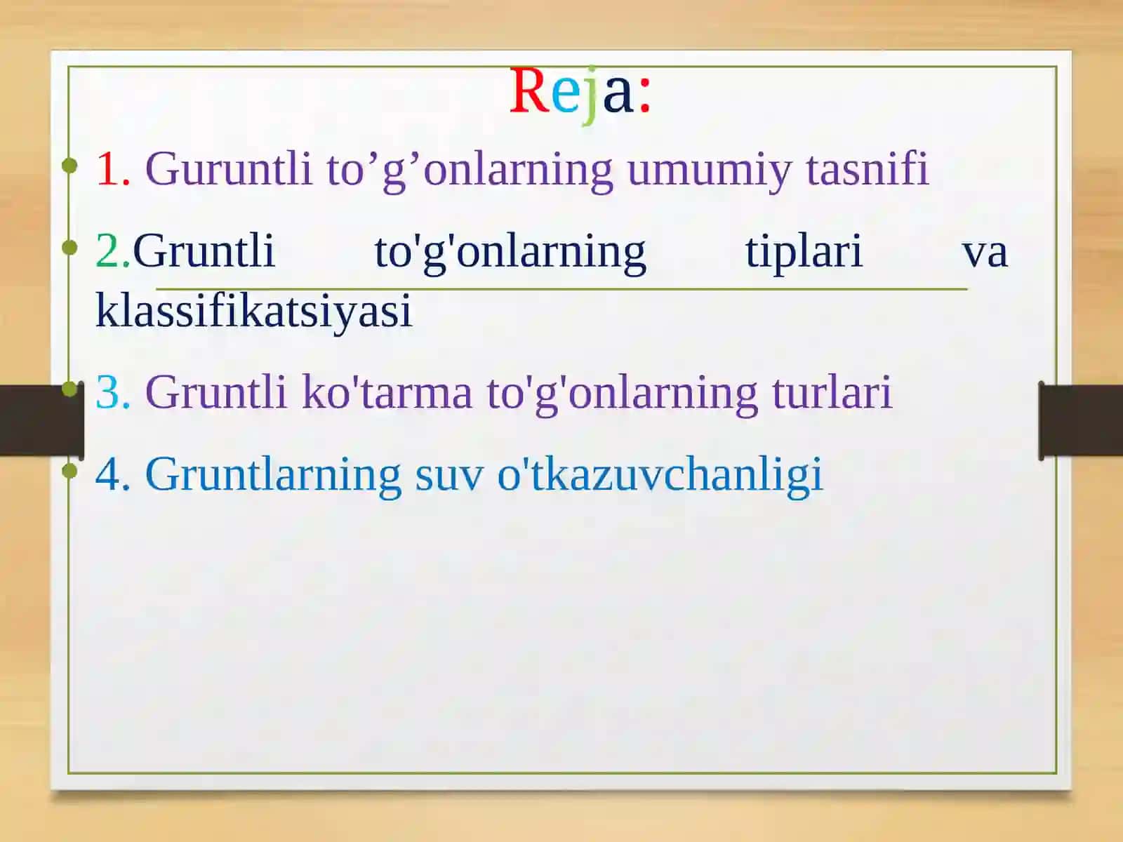 №6 GRUNTLI TO`G`ONLAR VA ULARNING TASNIFI 2