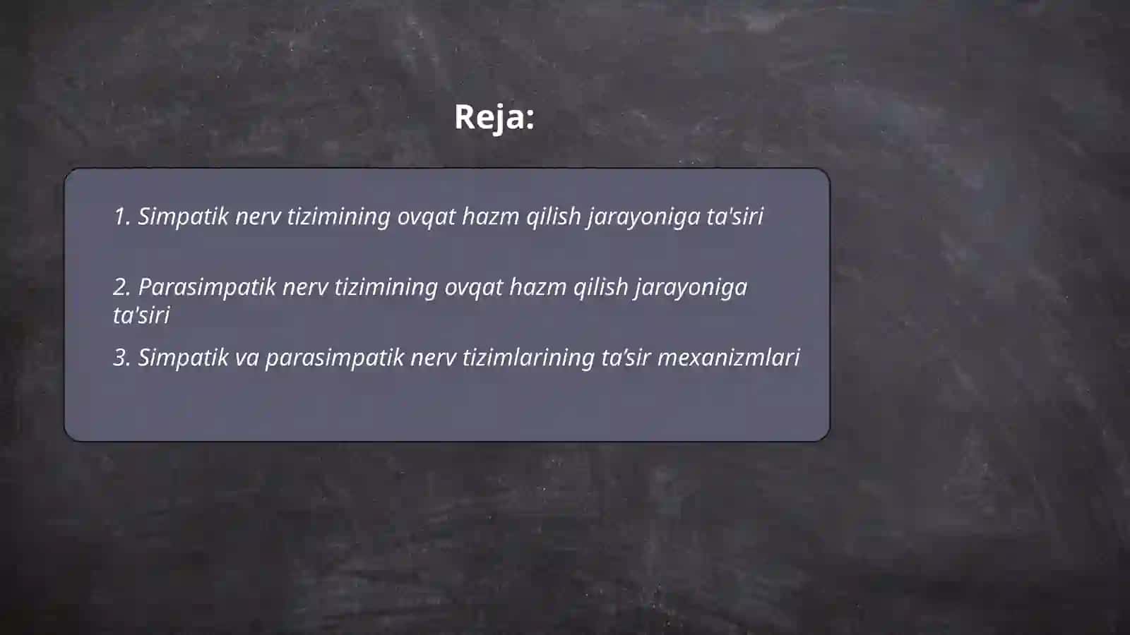 Simpatik va parasimpatik nerv tizimlarning ovqat hazm qilish yo'llariga ta'siri 2