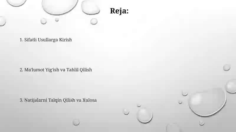 Sifatiy metodlar 2