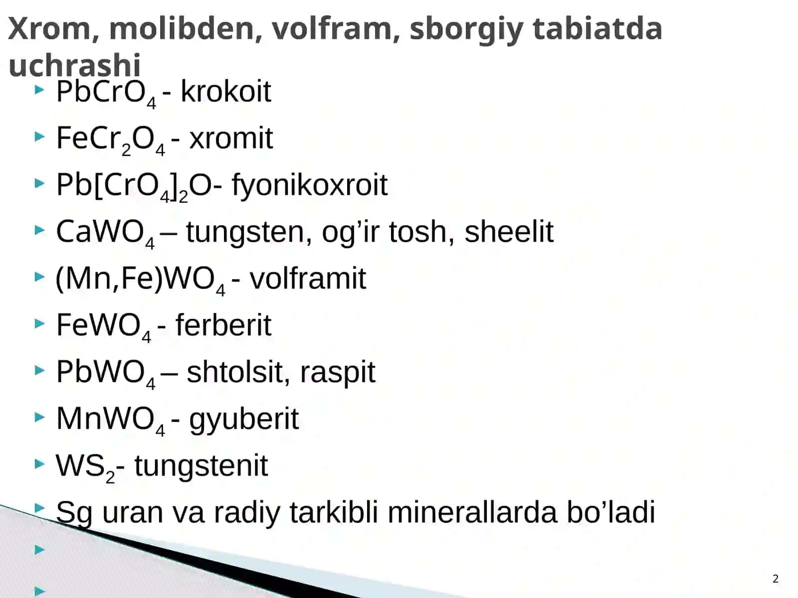 Davriy sistemaning VI B guruhelementlari 2
