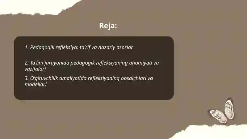 Pedagogik refleksiya 2