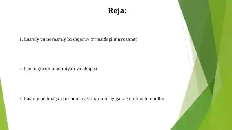 Norasmiy boshqaruvning samaradorligiga ta'sir qiladigan omillar 2